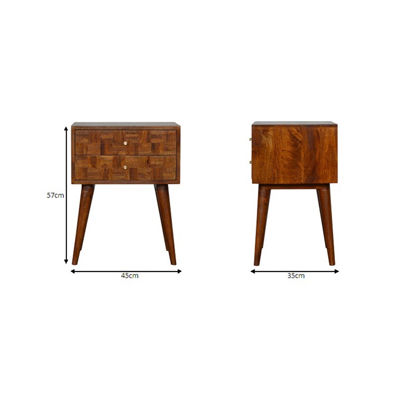 Varied Chestnut Bedside  - Artisan Furniture 