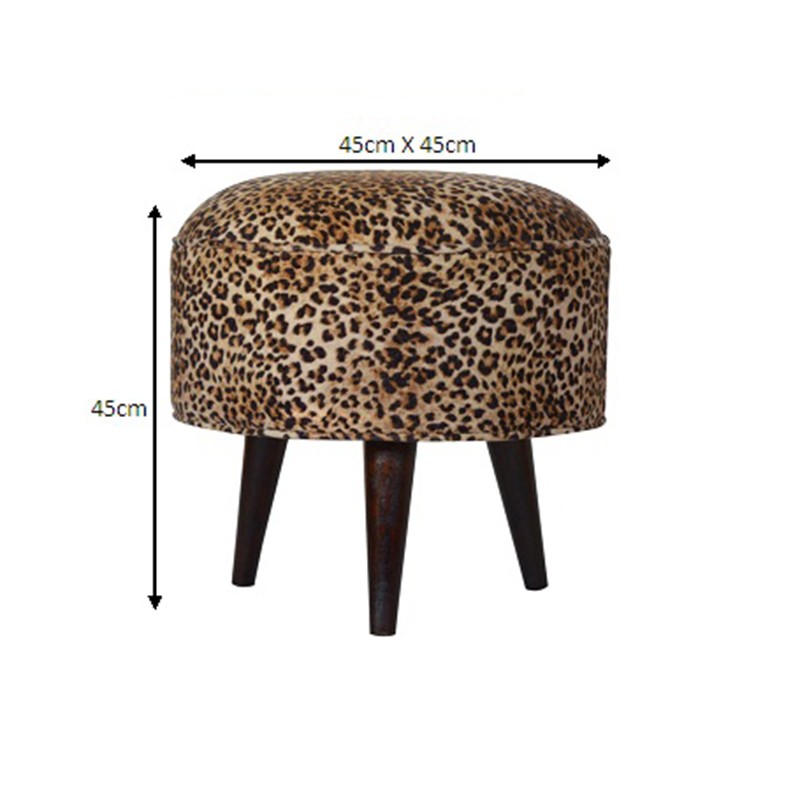 Leopard Nordic Style Footstool  - Artisan Furniture 