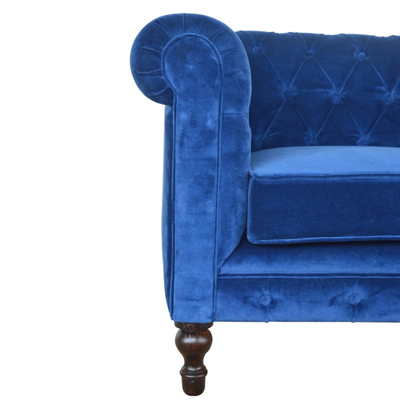 Royal Blue Velvet Chesterfield Sofa  - Artisan Furniture 
