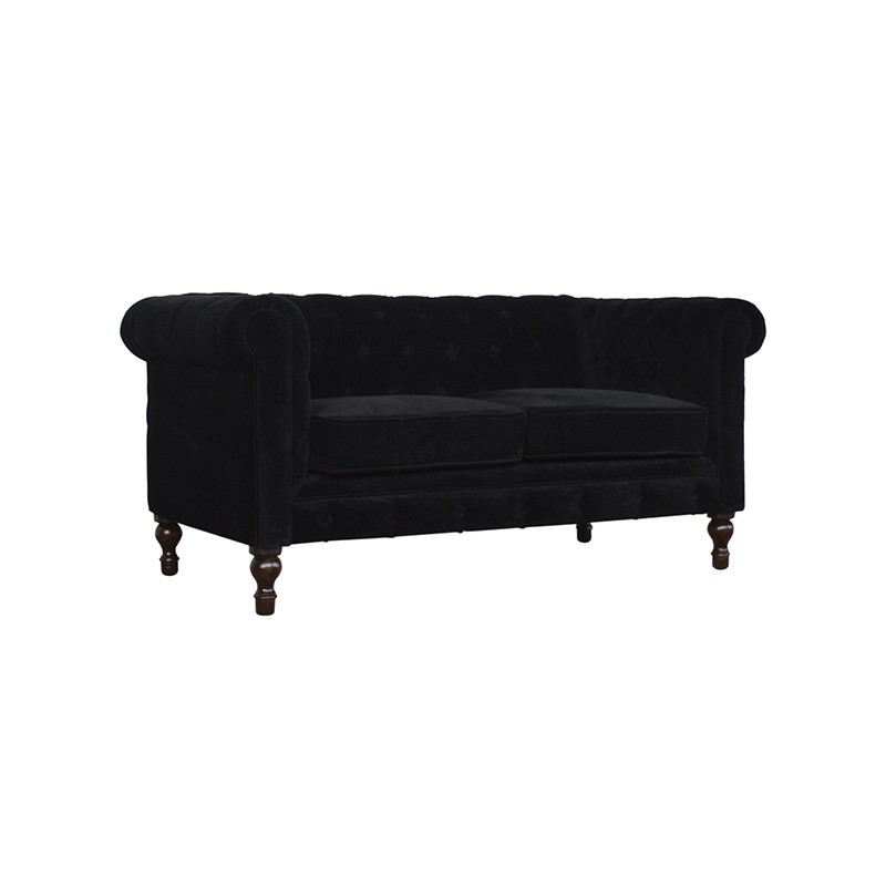 Black Velvet Chesterfield Sofa  - Artisan Furniture 