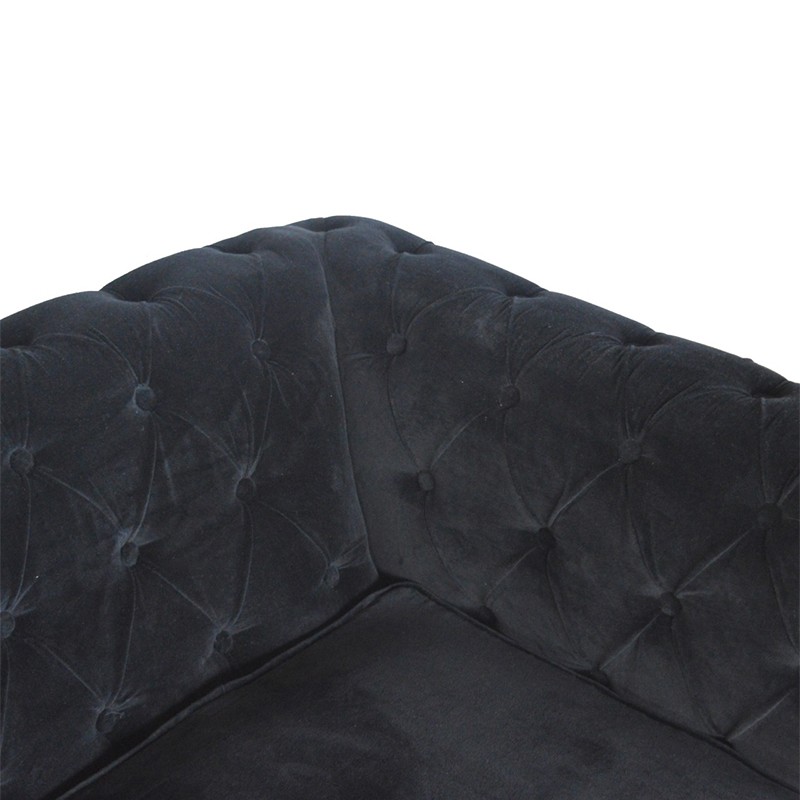 Black Velvet Chesterfield Sofa  - Artisan Furniture 