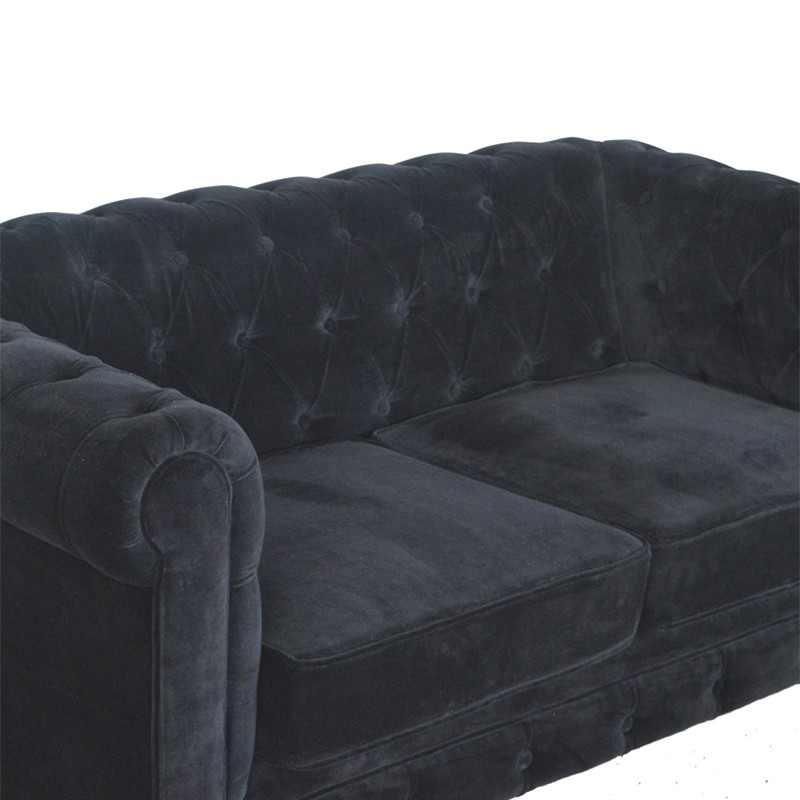Black Velvet Chesterfield Sofa  - Artisan Furniture 