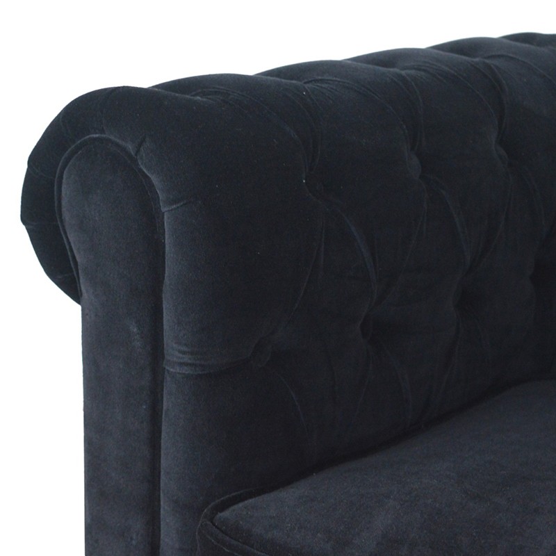 Black Velvet Chesterfield Sofa  - Artisan Furniture 