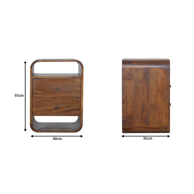 Chestnut Curved Edge with 2 Drawers  - Artisan Furniture 