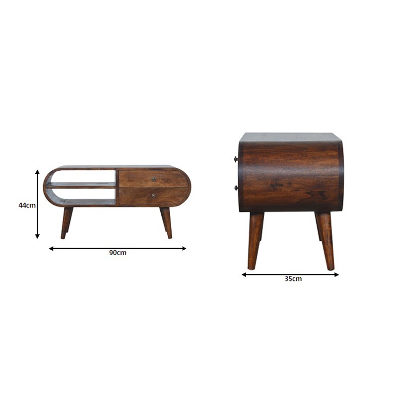 Chestnut Circular Media Unit  - Artisan Furniture 
