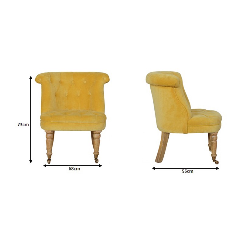 Mustard Velvet Accent Chair  - Artisan Furniture 