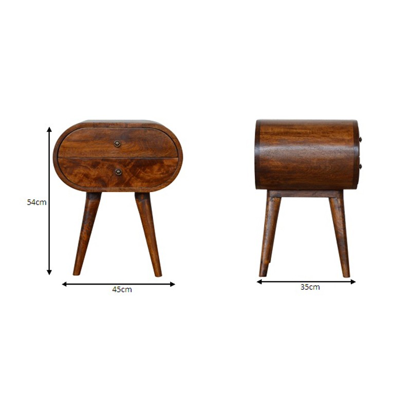 Chestnut Circular Bedside  - Artisan Furniture 