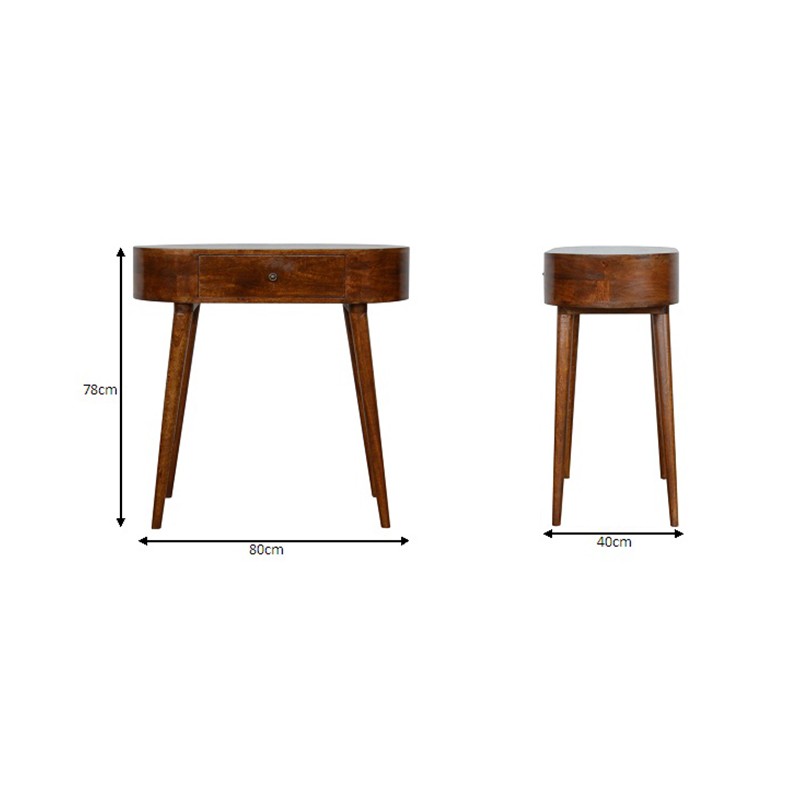 Chestnut Rounded Small Console Table  - Artisan Furniture 