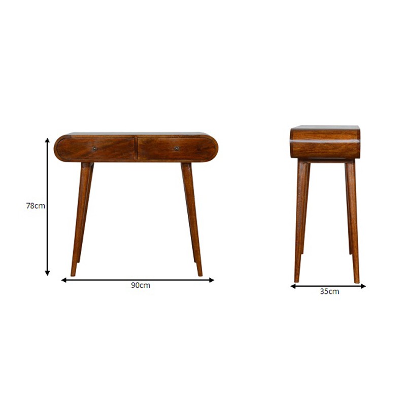 Chestnut Curved Edge Console Table  - Artisan Furniture 