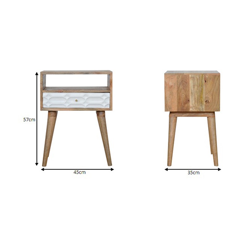 Capsule Carved Bedside with Open Slot  - Artisan Furniture 