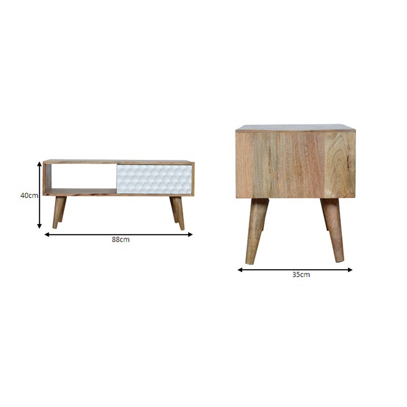 Honeycomb Carved Sliding Door Media Unit  - Artisan Furniture 