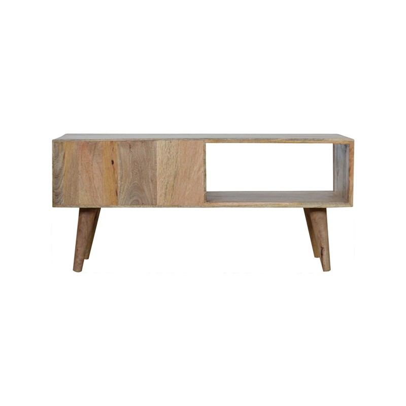 Honeycomb Carved Sliding Door Media Unit  - Artisan Furniture 