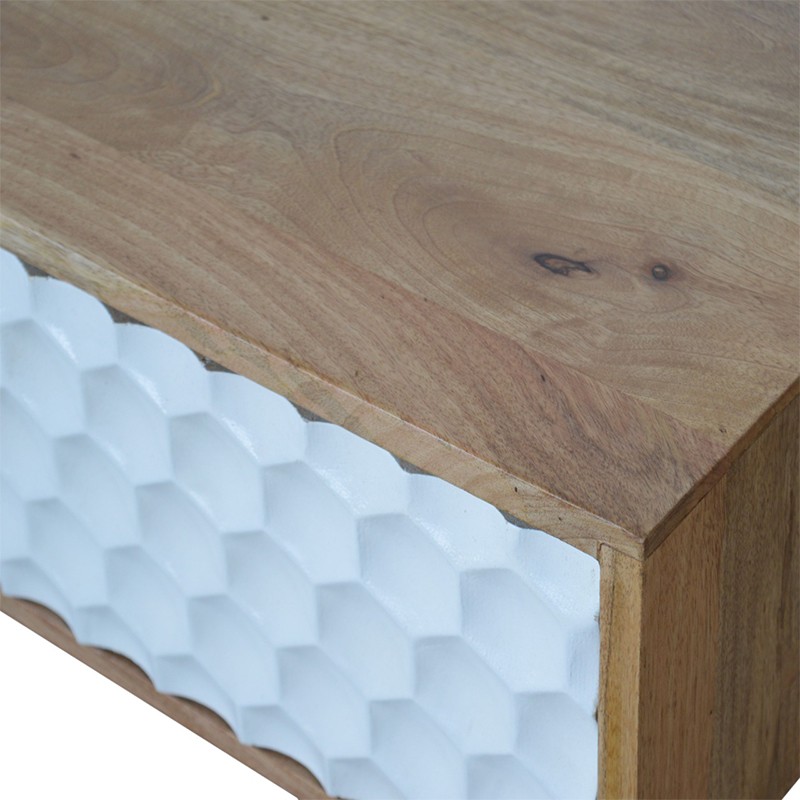 Honeycomb Carved Sliding Door Media Unit  - Artisan Furniture 