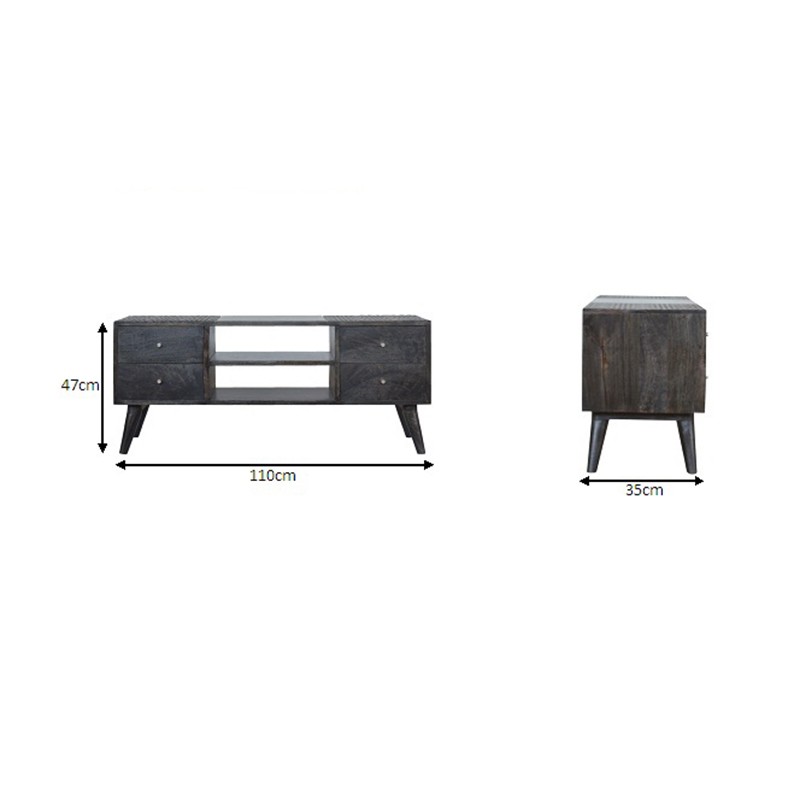 Ash Black Entertainment Unit  - Artisan Furniture 