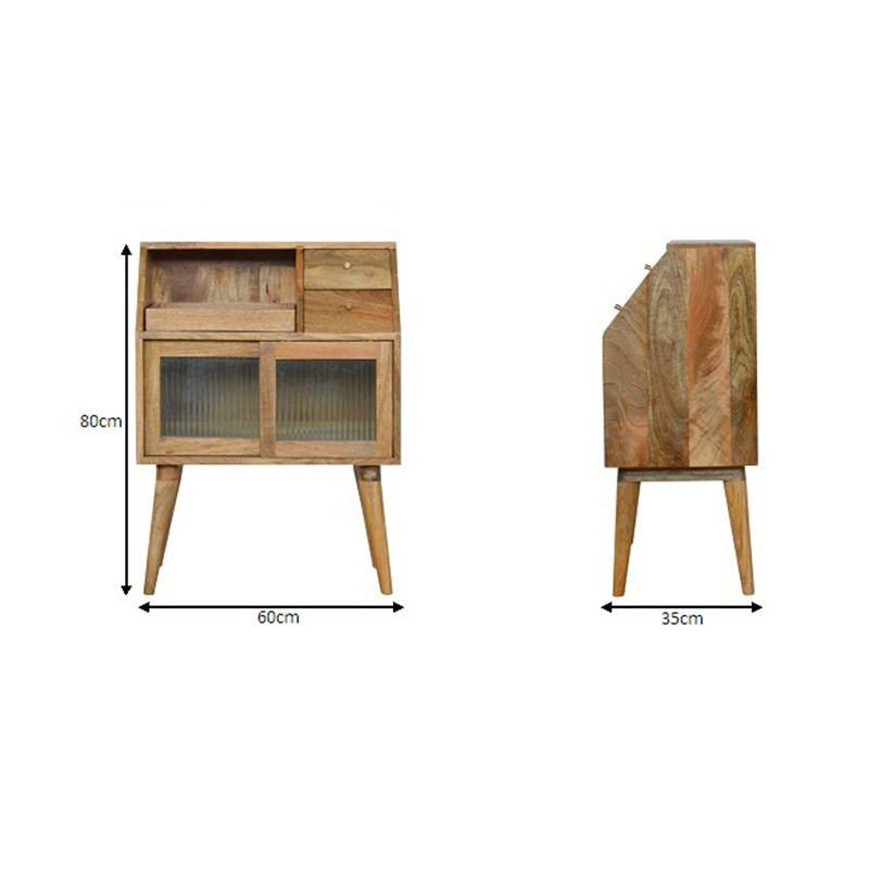 Multi Drawer Glass Bedside  - Artisan Furniture 