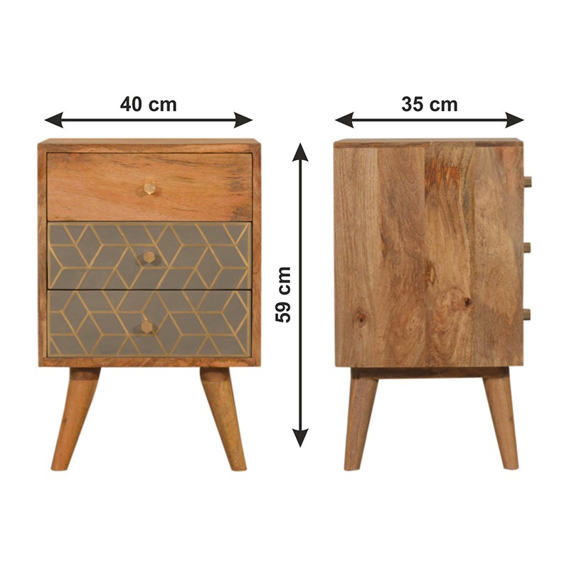 Dice 3 Drawer Bedside  - Artisan Furniture 