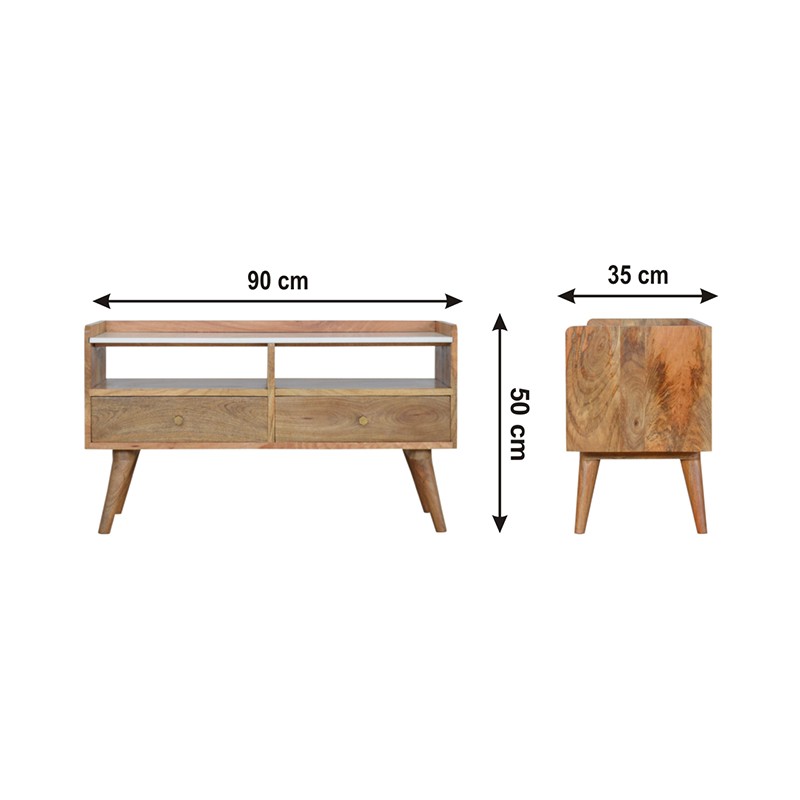 White Marble Top Media Unit  - Artisan Furniture 