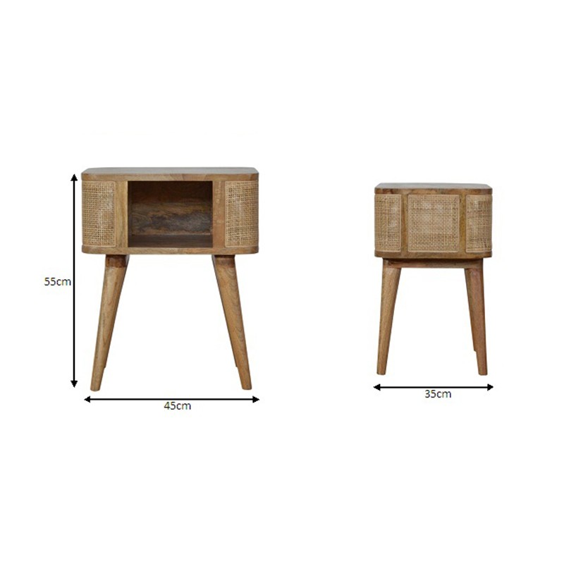 Woven Open Slot Bedside Table  - Artisan Furniture 