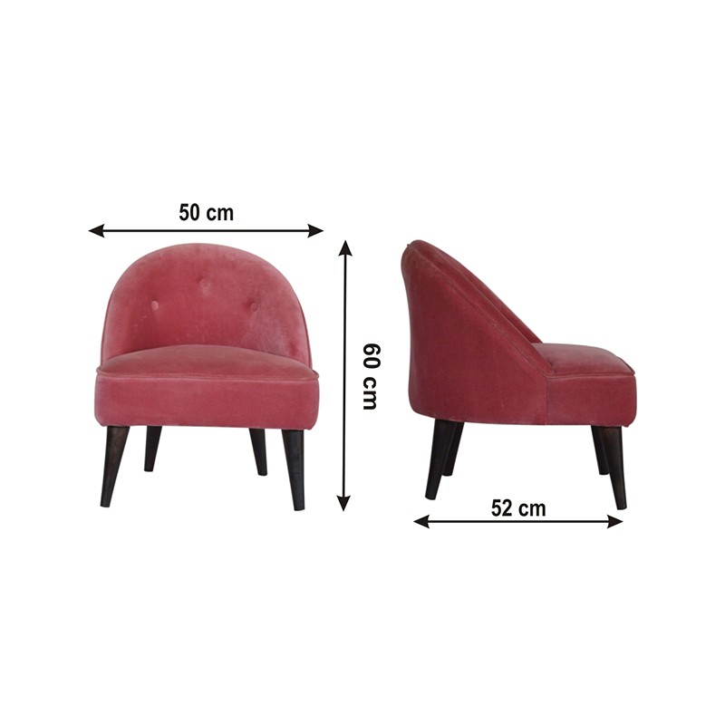 Pink Velvet Deep Button Chair  - Artisan Furniture 