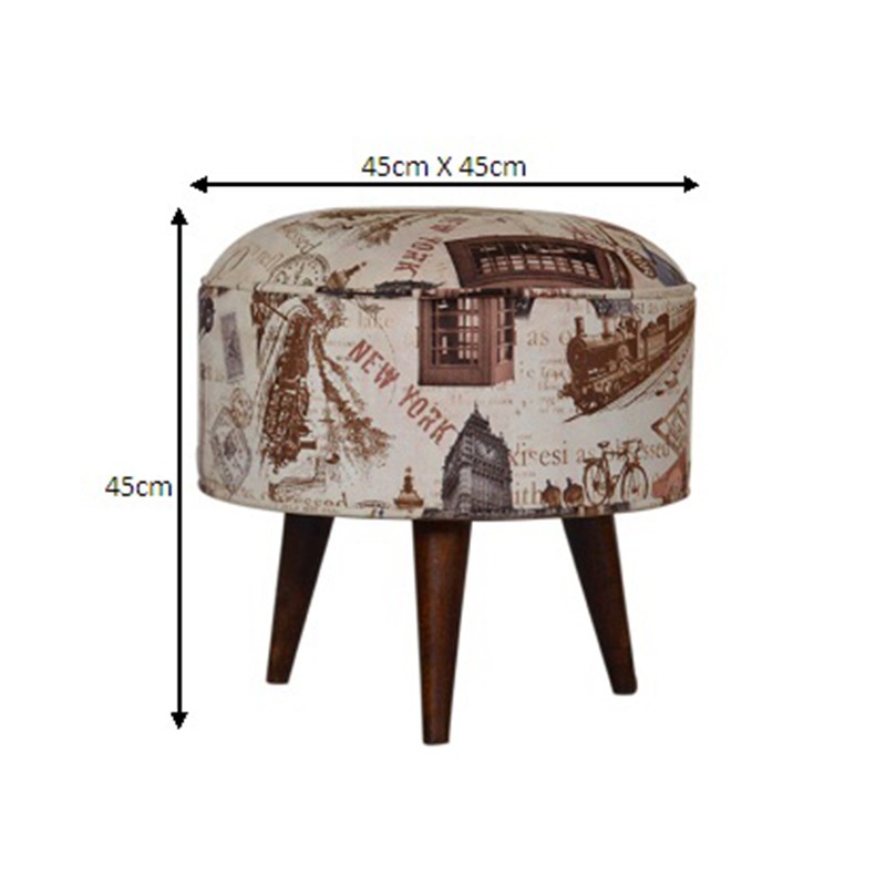City Print Footstool  - Artisan Furniture 