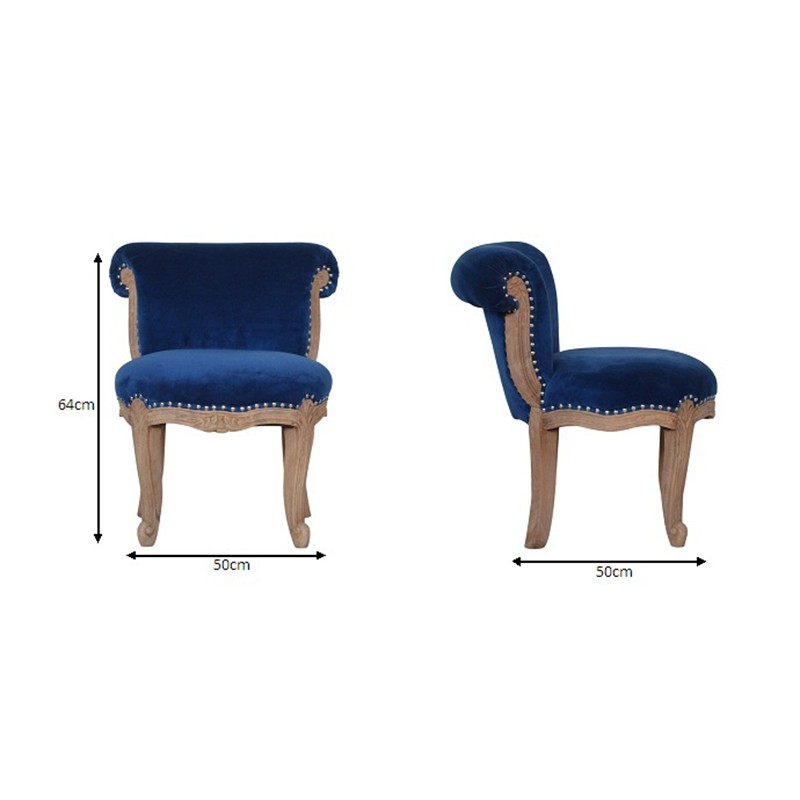 Royal Blue Studded Chair  - Artisan Furniture 