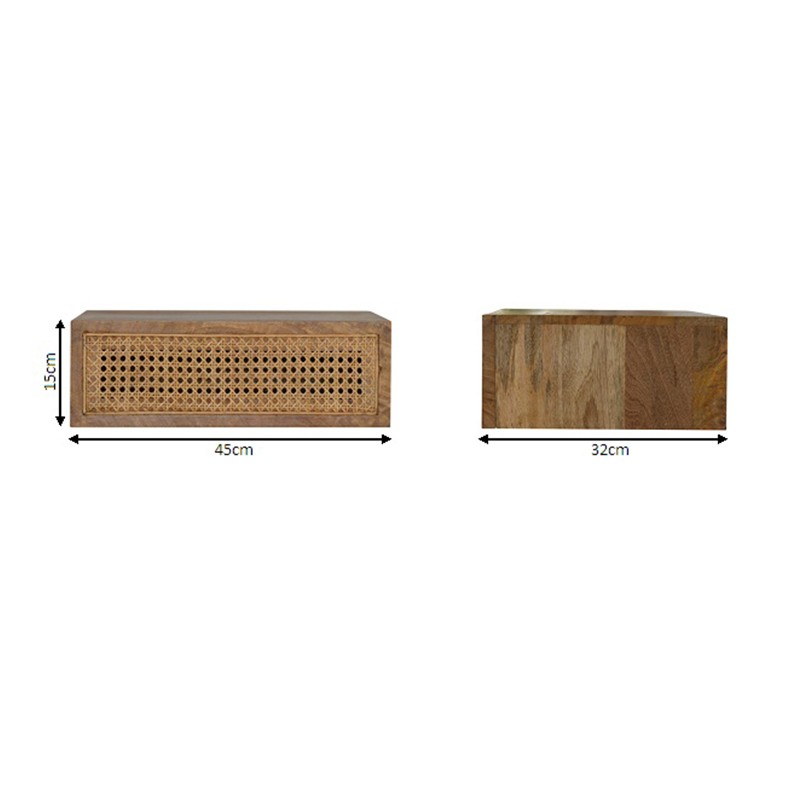 Wall Mounted Ratten Bedside  - Artisan Furniture 