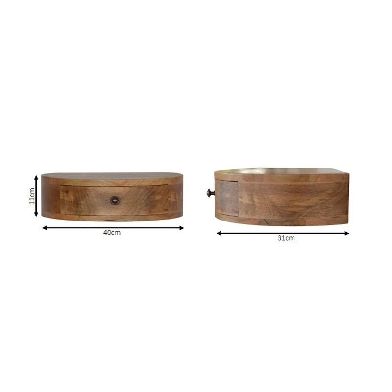 Wall Mounted Rounded Bedside  - Artisan Furniture 