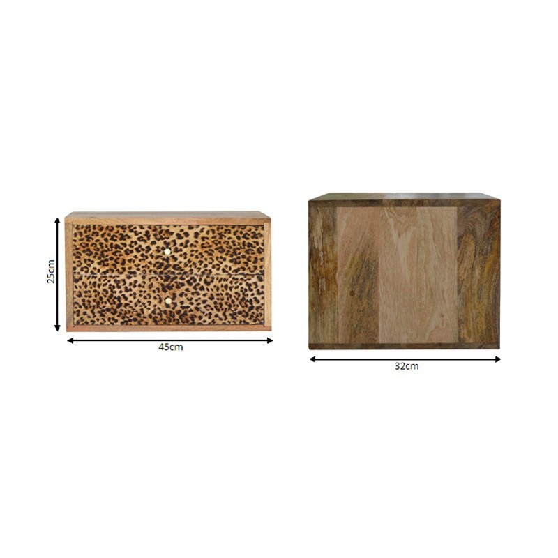 Wall Leopard Print Bedside  - Artisan Furniture 