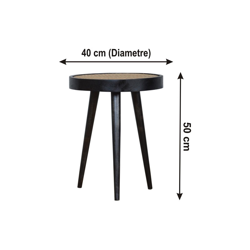 Ash Black Rattan End Table  - Artisan Furniture 