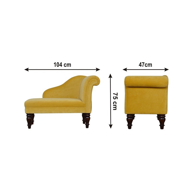 Mustard Velvet Chaise  - Artisan Furniture 
