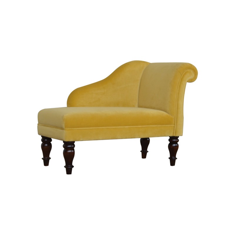 Mustard Velvet Chaise  - Artisan Furniture 