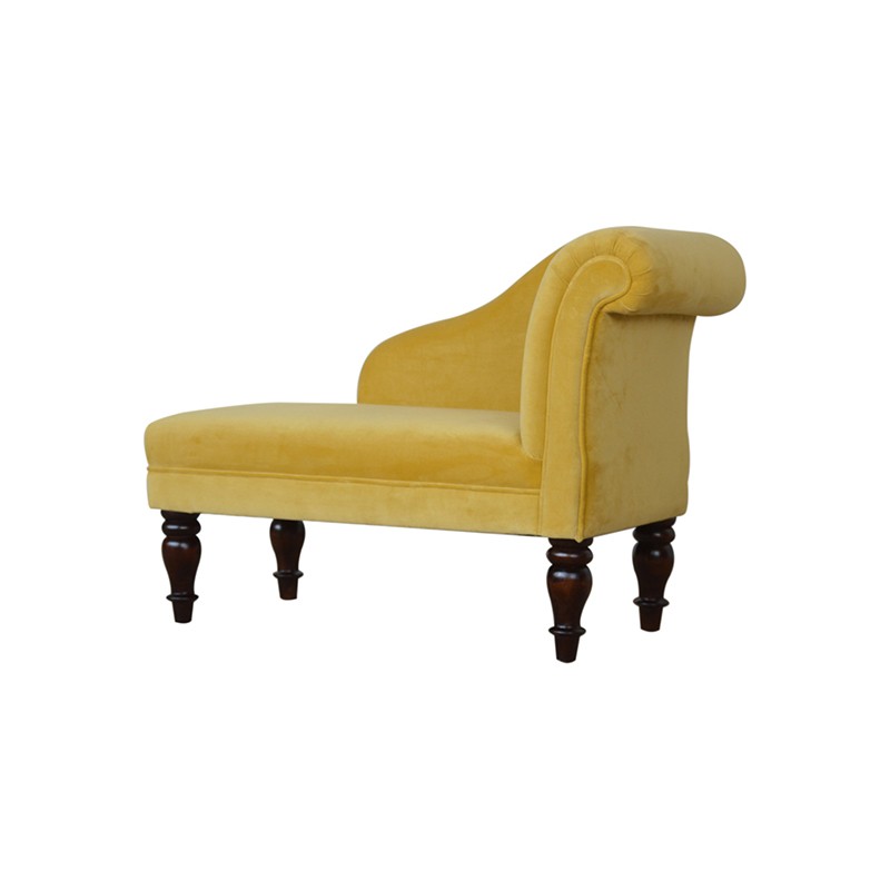 Mustard Velvet Chaise  - Artisan Furniture 