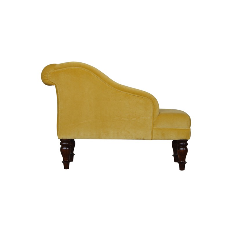 Mustard Velvet Chaise  - Artisan Furniture 