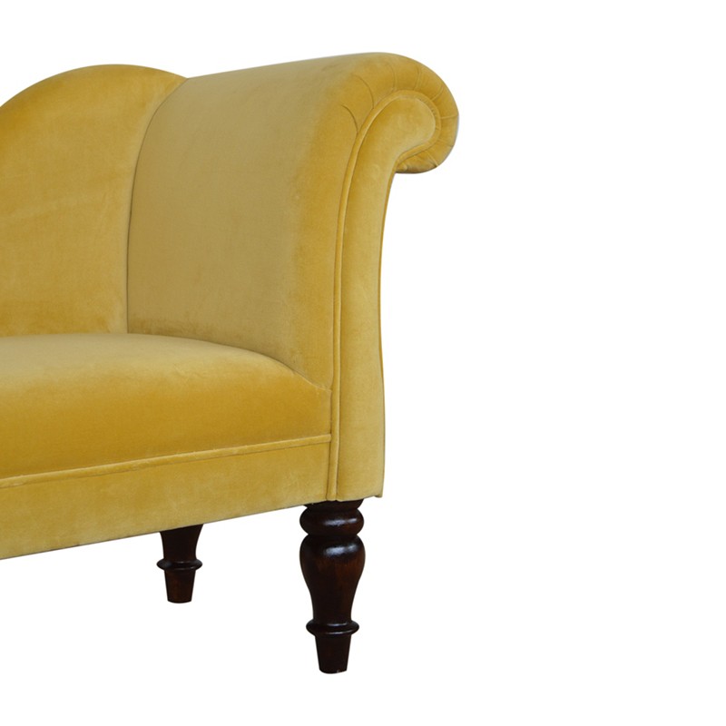 Mustard Velvet Chaise  - Artisan Furniture 