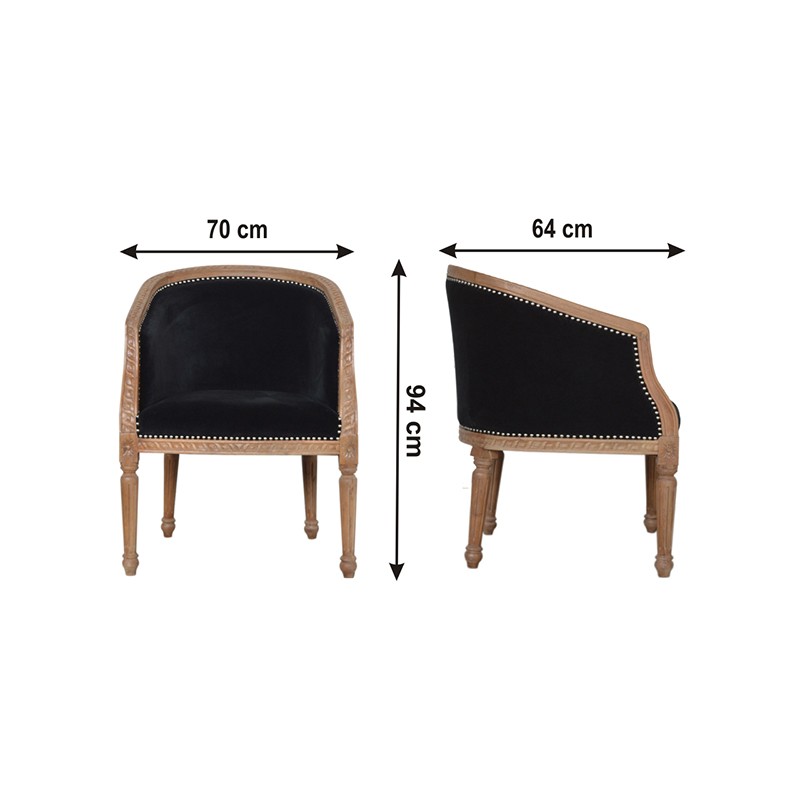 Black Velvet Occasional Chair  - Artisan Furniture 