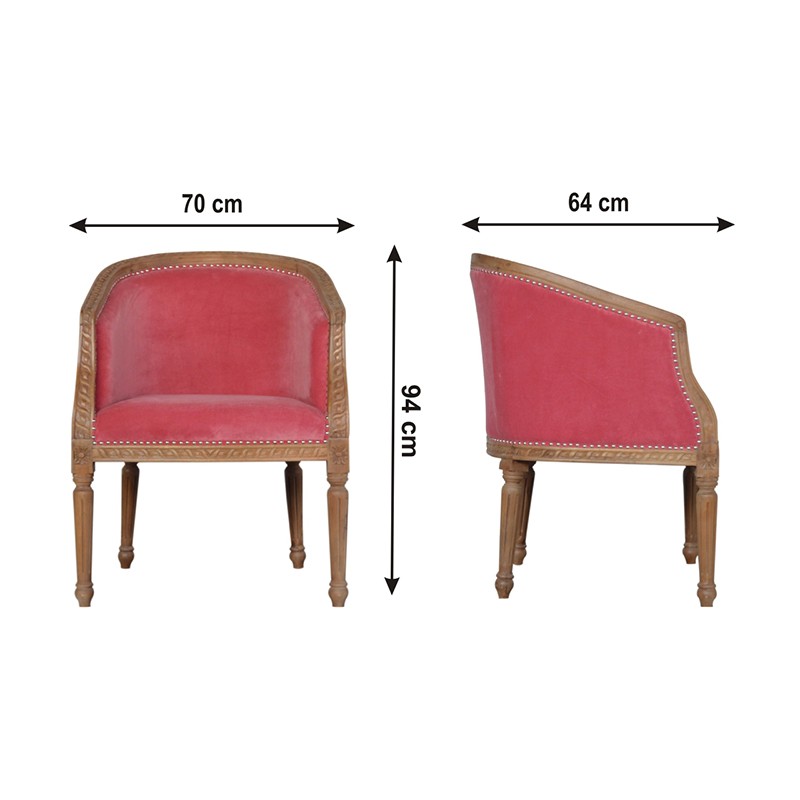 Pink Velvet Occasional Chair  - Artisan Furniture 