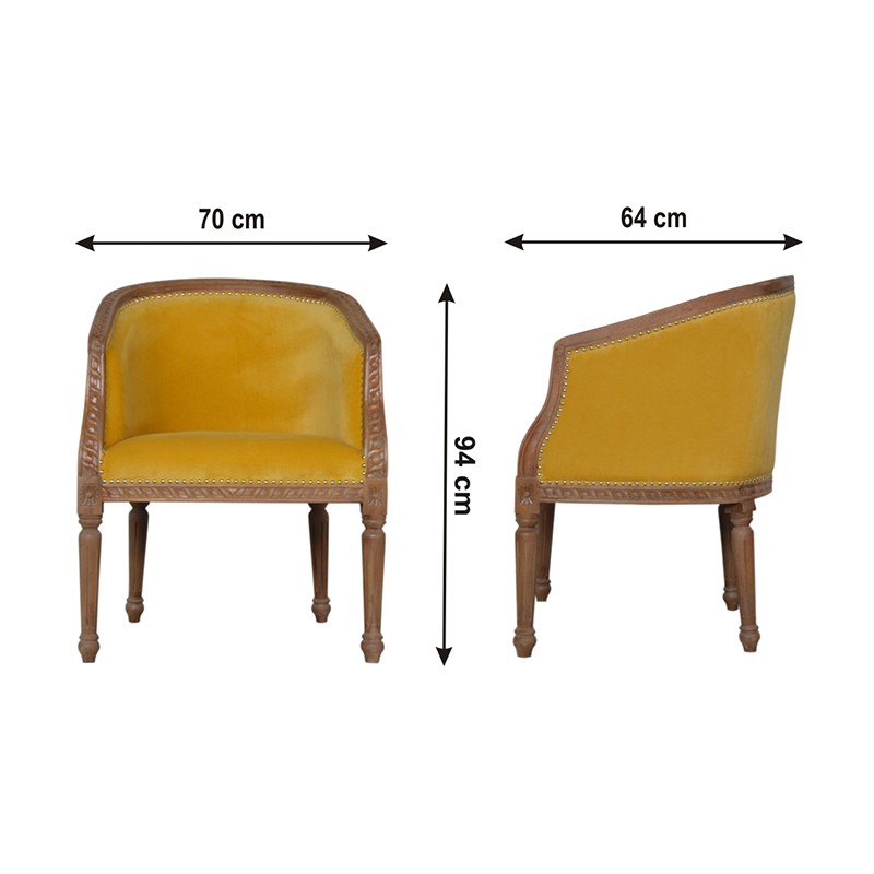 Mustard Velvet Occasional Chair  - Artisan Furniture 