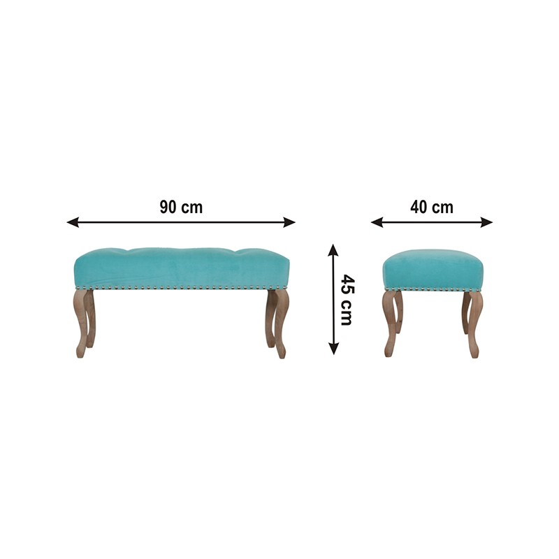 French Style Aqua Bench  - Artisan Furniture 