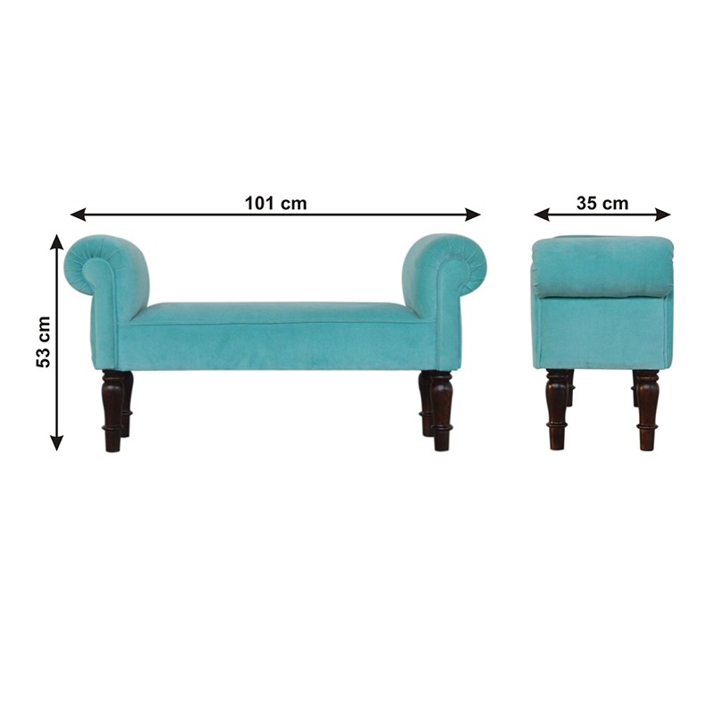 Aqua Velvet Bench  - Artisan Furniture 
