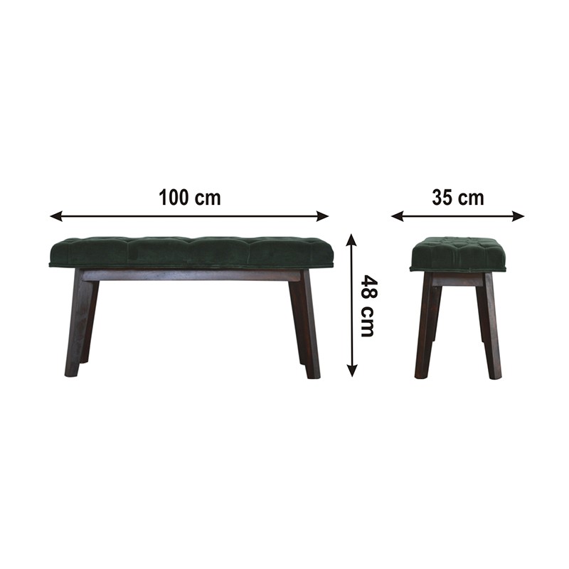 Emerald Velvet Hallway Bench  - Artisan Furniture 