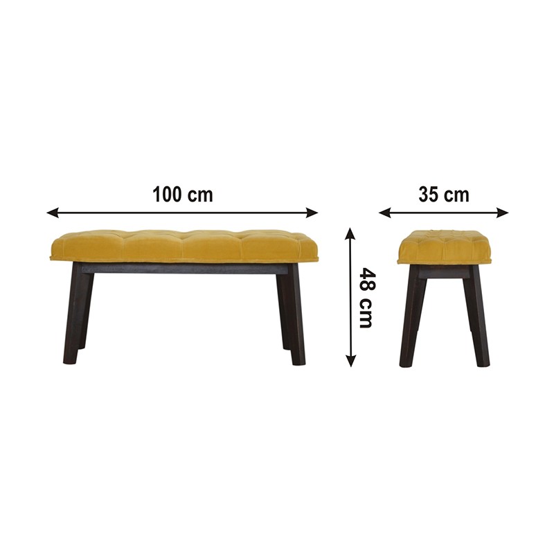 Mustard Velvet Hallway Bench  - Artisan Furniture 