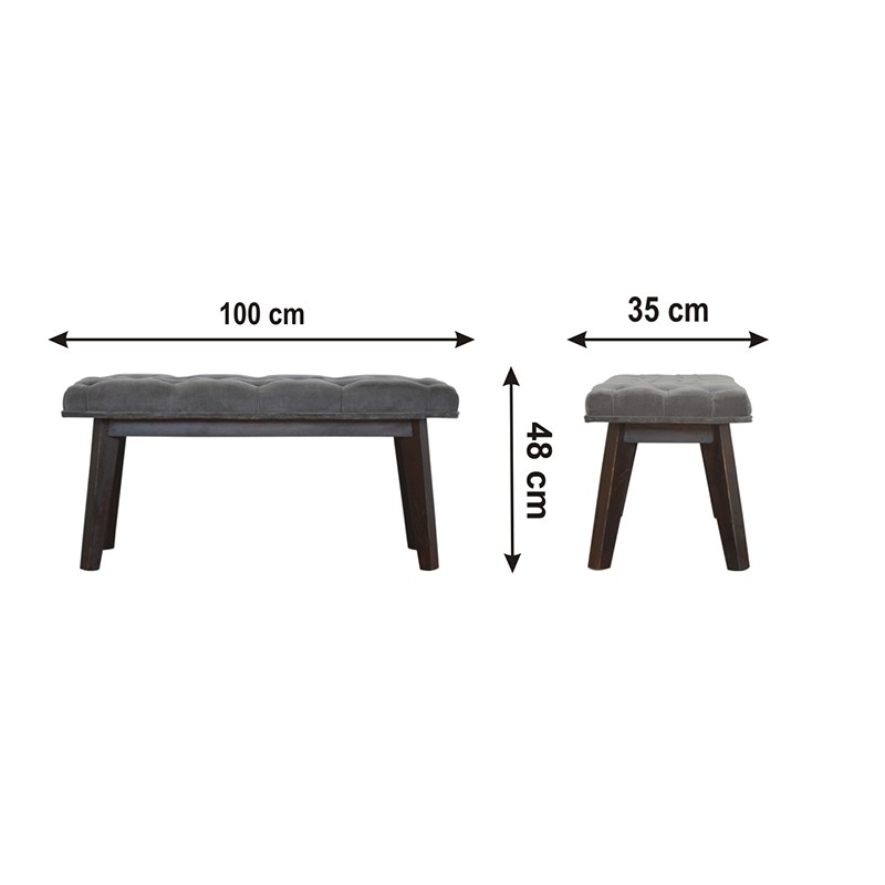 Grey Velvet Hallway Bench  - Artisan Furniture 