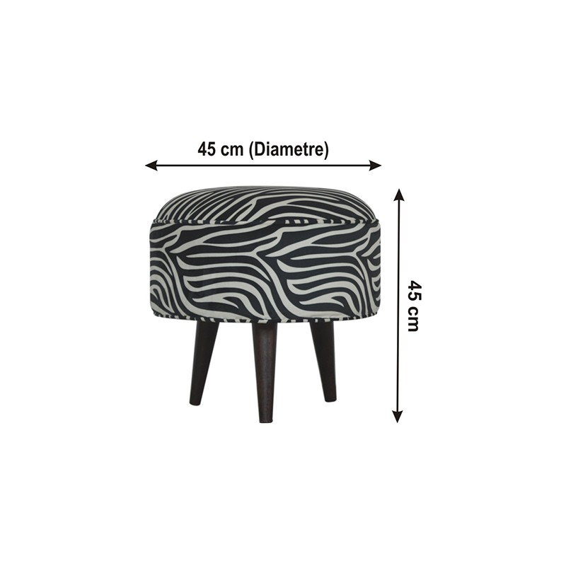 Zebra Nordic Style Footstool  - Artisan Furniture 