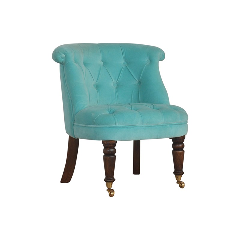 Turquoise Velvet Accent Chair  - Artisan Furniture 