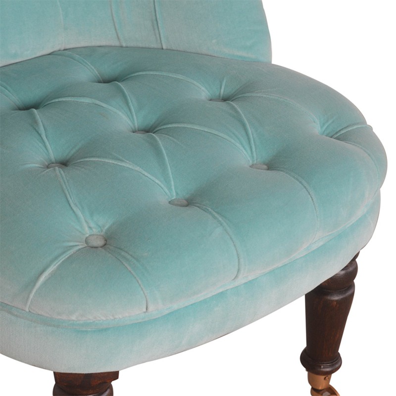 Turquoise Velvet Accent Chair  - Artisan Furniture 