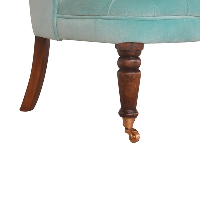 Turquoise Velvet Accent Chair  - Artisan Furniture 