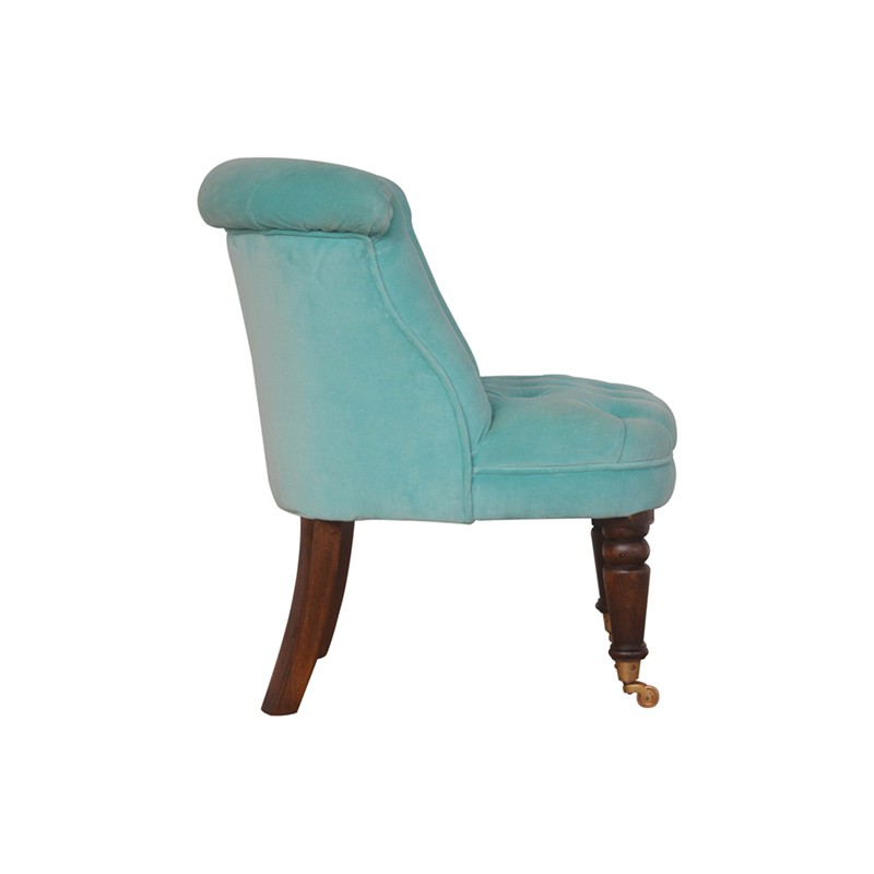 Turquoise Velvet Accent Chair  - Artisan Furniture 