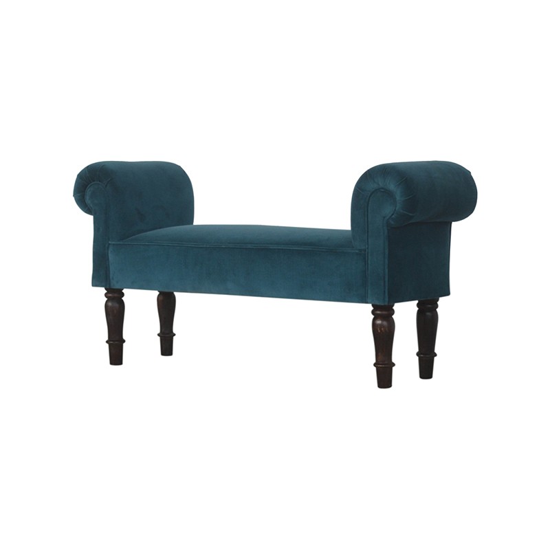 Teal Velvet Bench Artisan Furniture