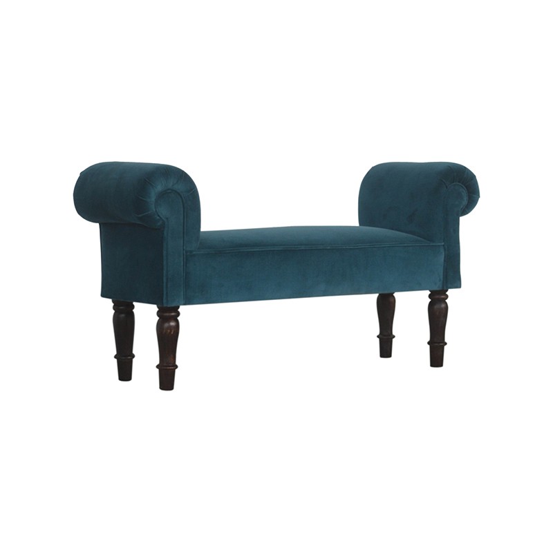 Teal Velvet Bench  - Artisan Furniture 