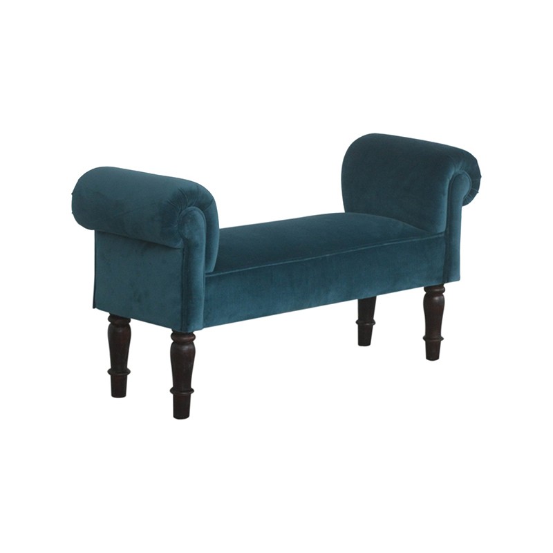 Teal Velvet Bench  - Artisan Furniture 
